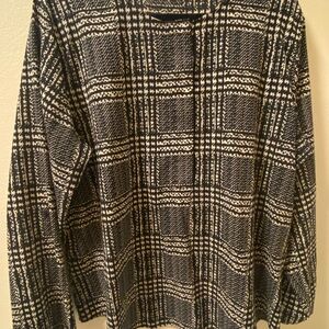 Van Heusen Black and White Plaid Blouse